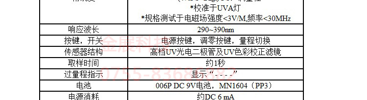 UVA紫外辐照计365nm波长紫外线辐射照度计台湾lutron路昌UV-340A