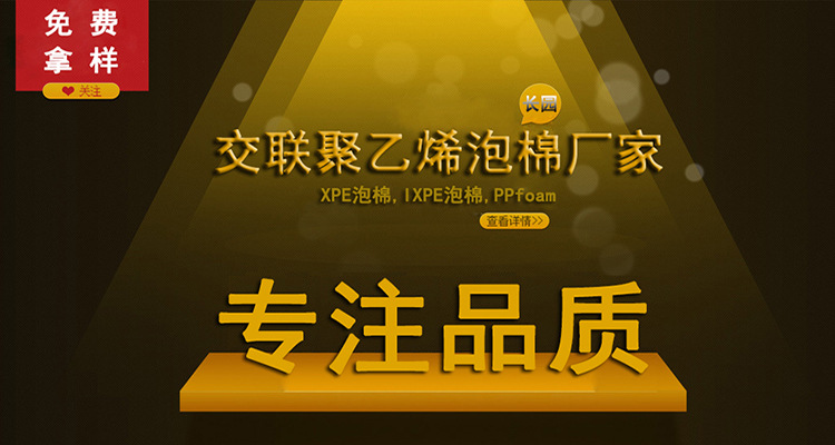 厂家直销辐照交联聚丙烯泡棉IXPP闭孔材料发泡厂家