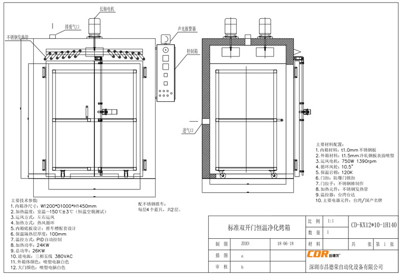 双开门烤箱_新款工业双开门烤箱带过滤器恒温洁净数字显示