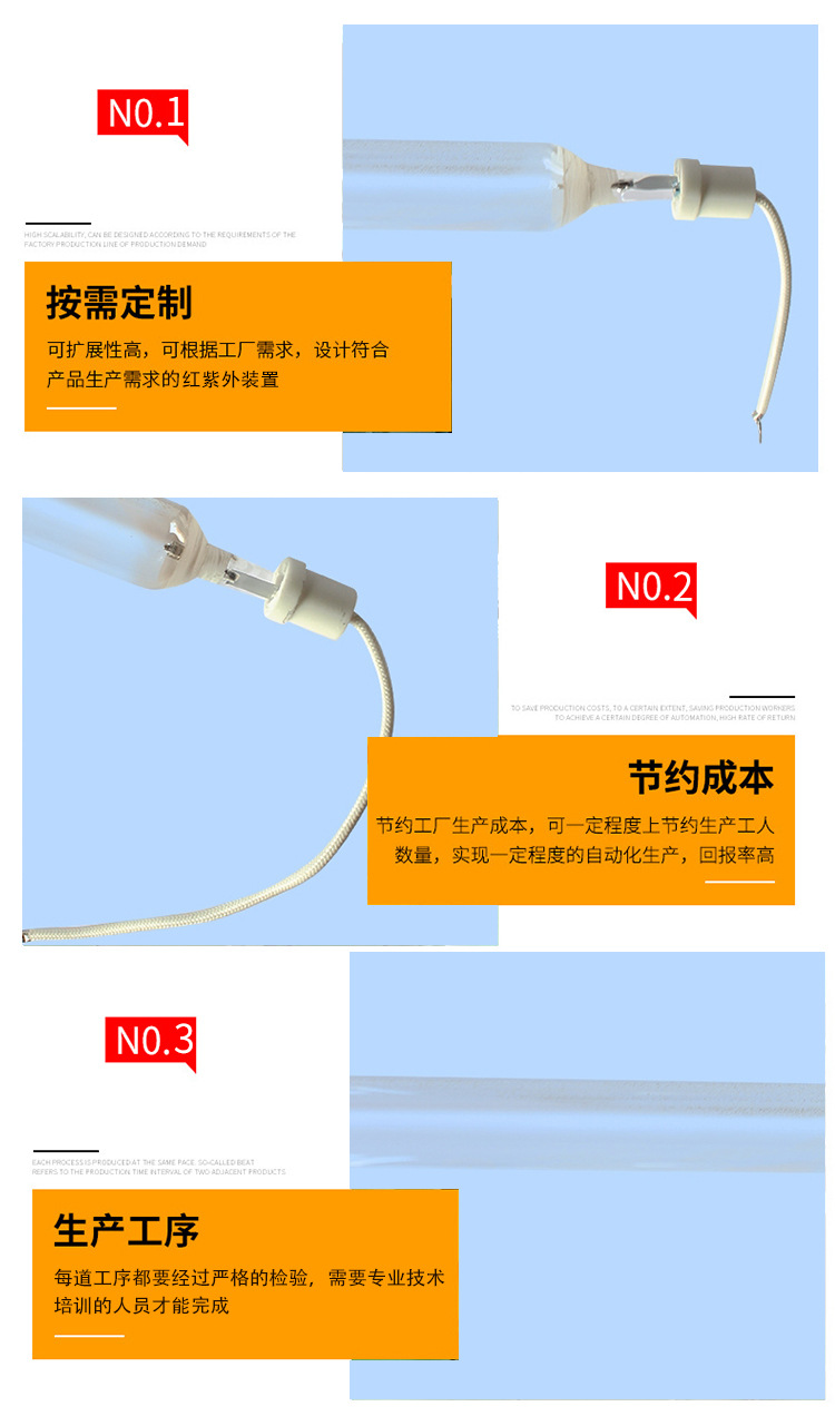 uv固化灯管_厂家紫外线卤素灯420印刷机uv固化灯管直销uv灯定制批发