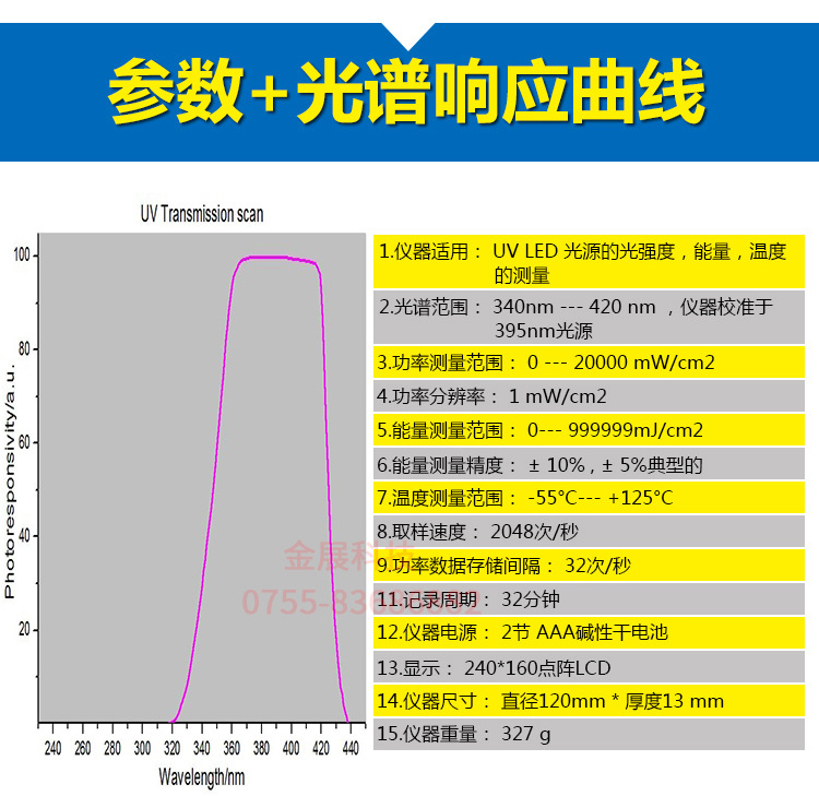 紫外辐照计_20w紫外线功率计uvls128焦耳计led灯紫外