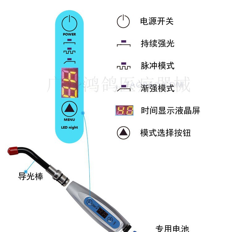 光固化机_牙科LED光固化机磨砂硬塑料口腔光固化灯光敏固化机彩色