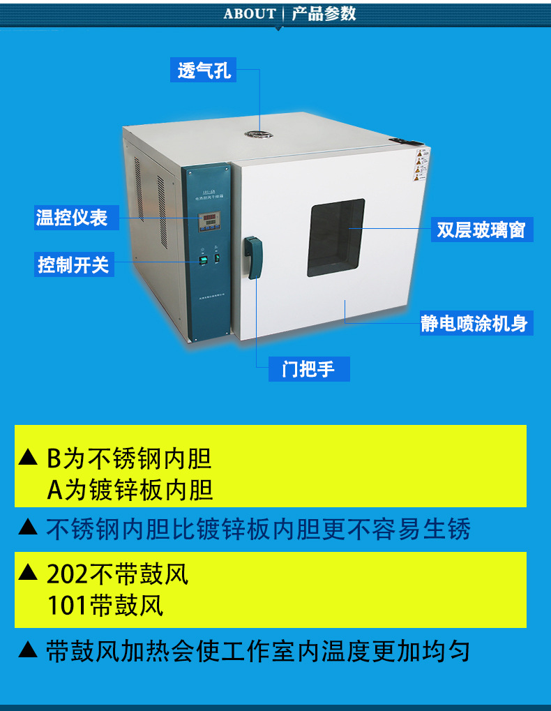电热鼓风干燥箱_101烘箱电热鼓风干燥箱恒温箱烘干箱大灯工业实验室