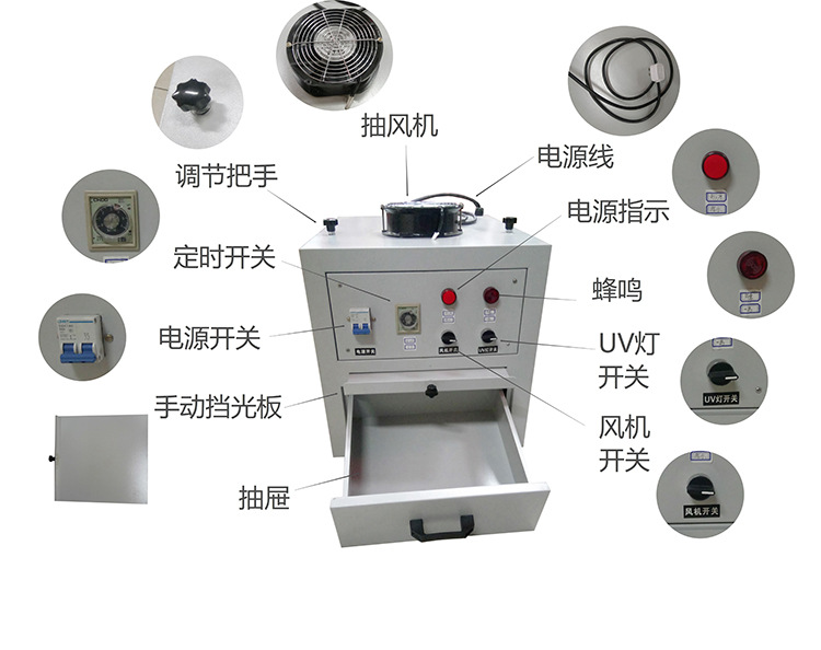 紫外线光固化机_抽屉式uv固化灯箱紫外线光固化机uv胶uvy墨光固小型