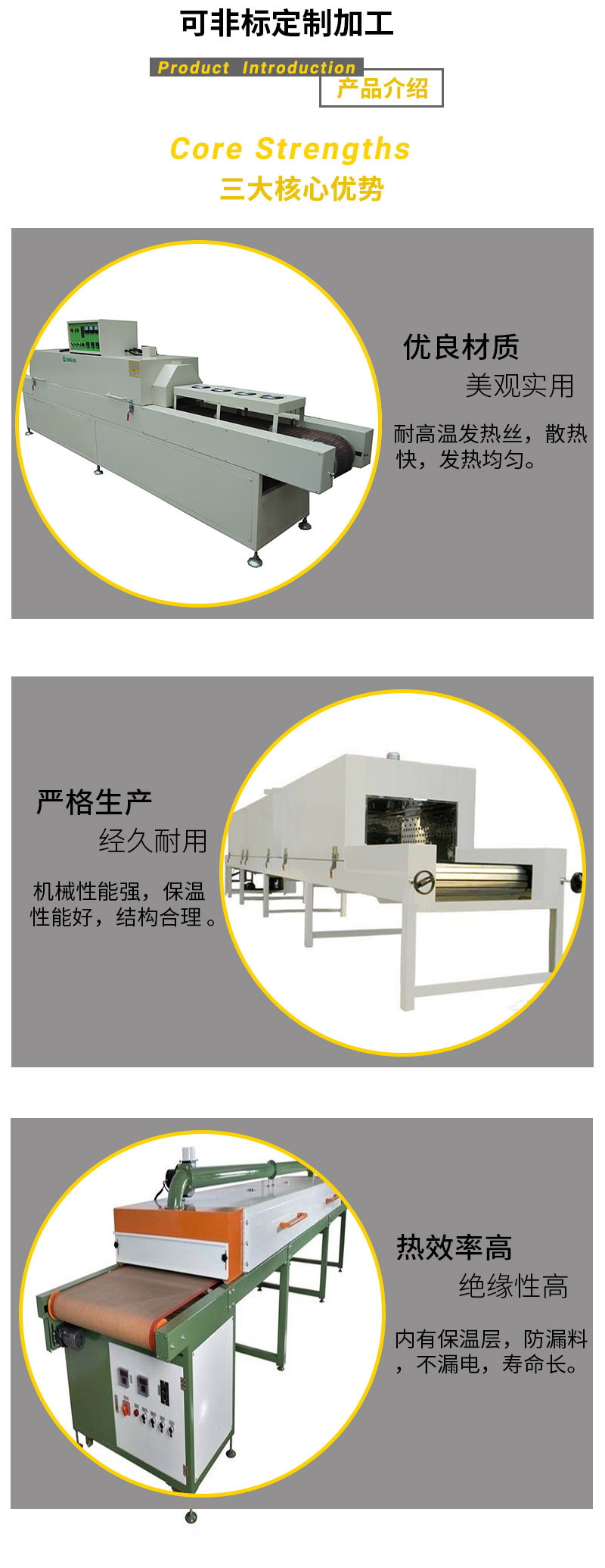 烘干固化设备_宇灿定做红外线烘干隧道炉工业隧道炉网带式烘干线隧道炉