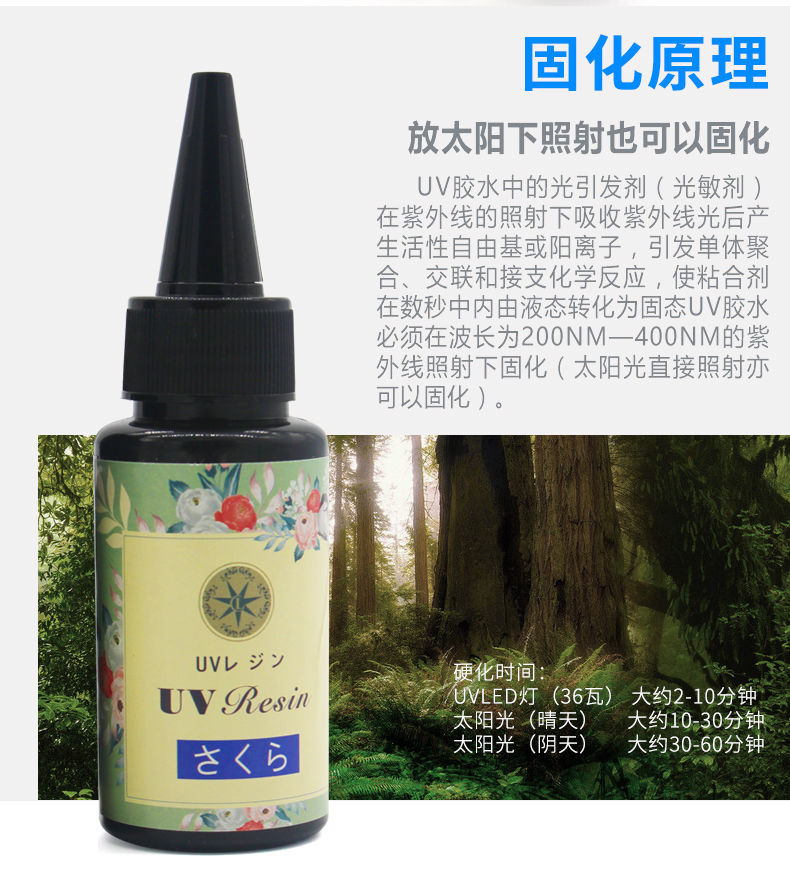 UV水晶滴胶DIY手工水晶胶无影胶紫外线固话环保透明厂家直销批发