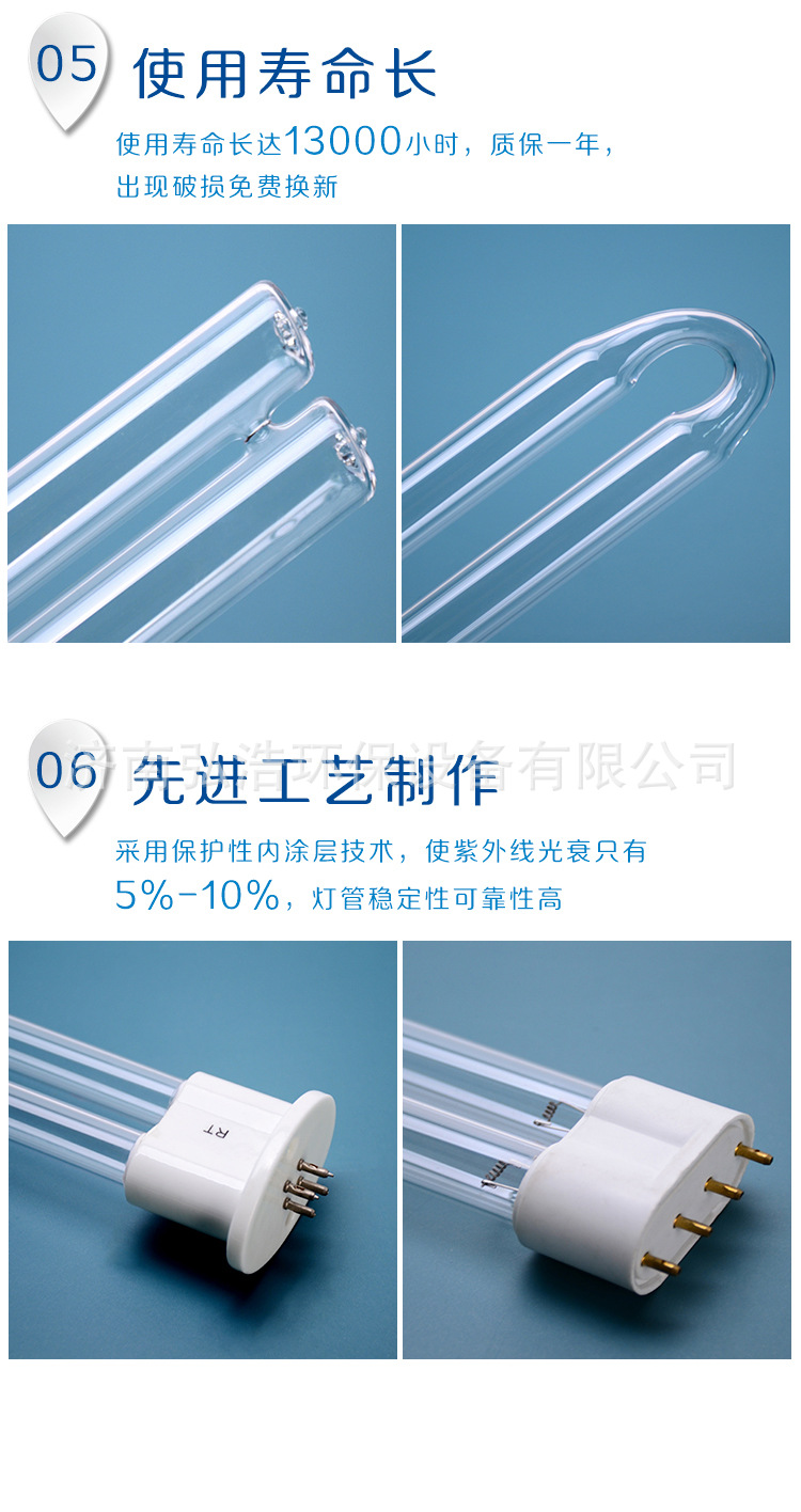 光解催化灯管_uv光氧灯管150w光解催化灯管工业废气u型直