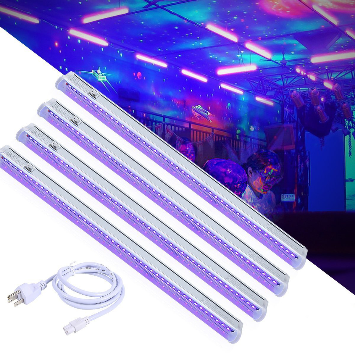 LED杀菌灯管365NM消毒395NUV除螨T5一体家用幼儿园紫外线消毒灯