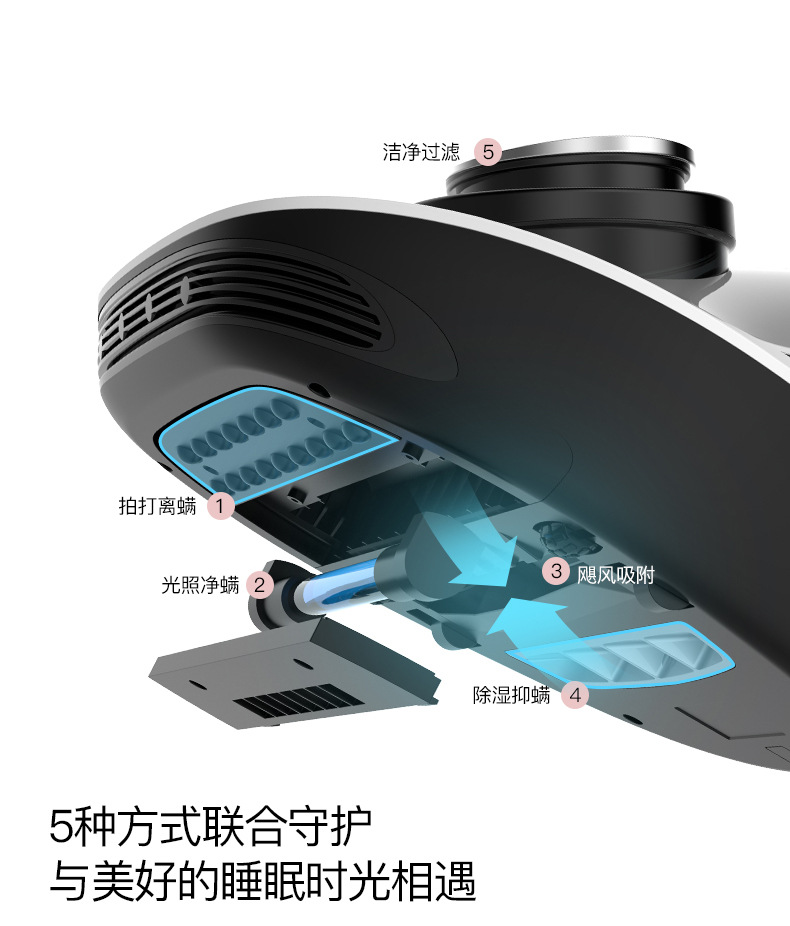 德尔玛吸尘器_除螨仪紫外线家用床上去螨虫神器吸尘器手持cm1500