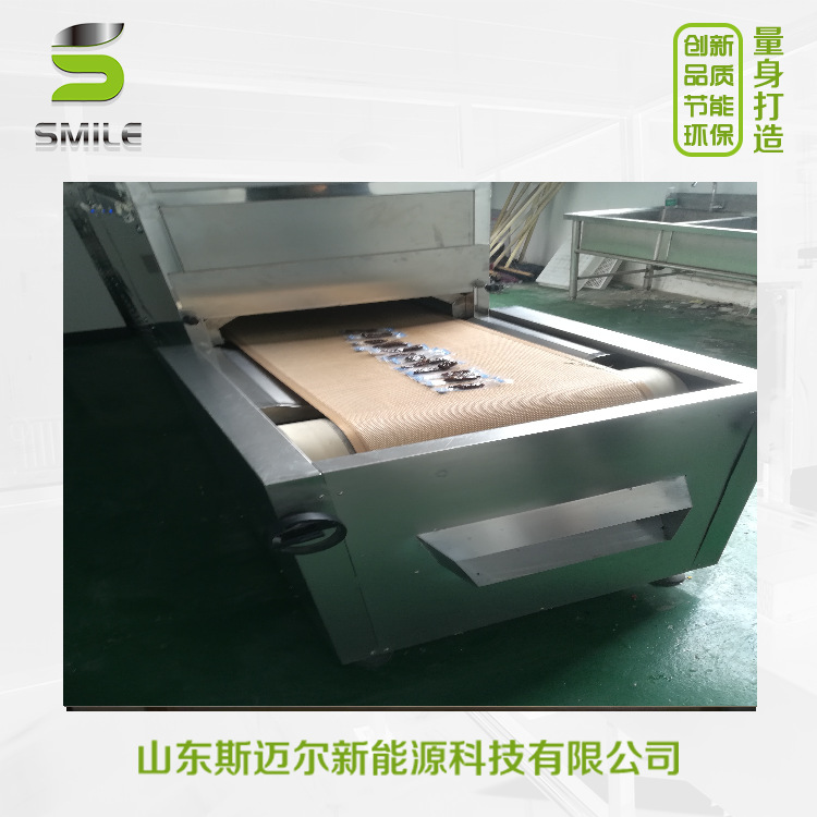 济南隧道式鸡翅低温微波烘烤设备牛肉干低温杀菌机微波烤炉