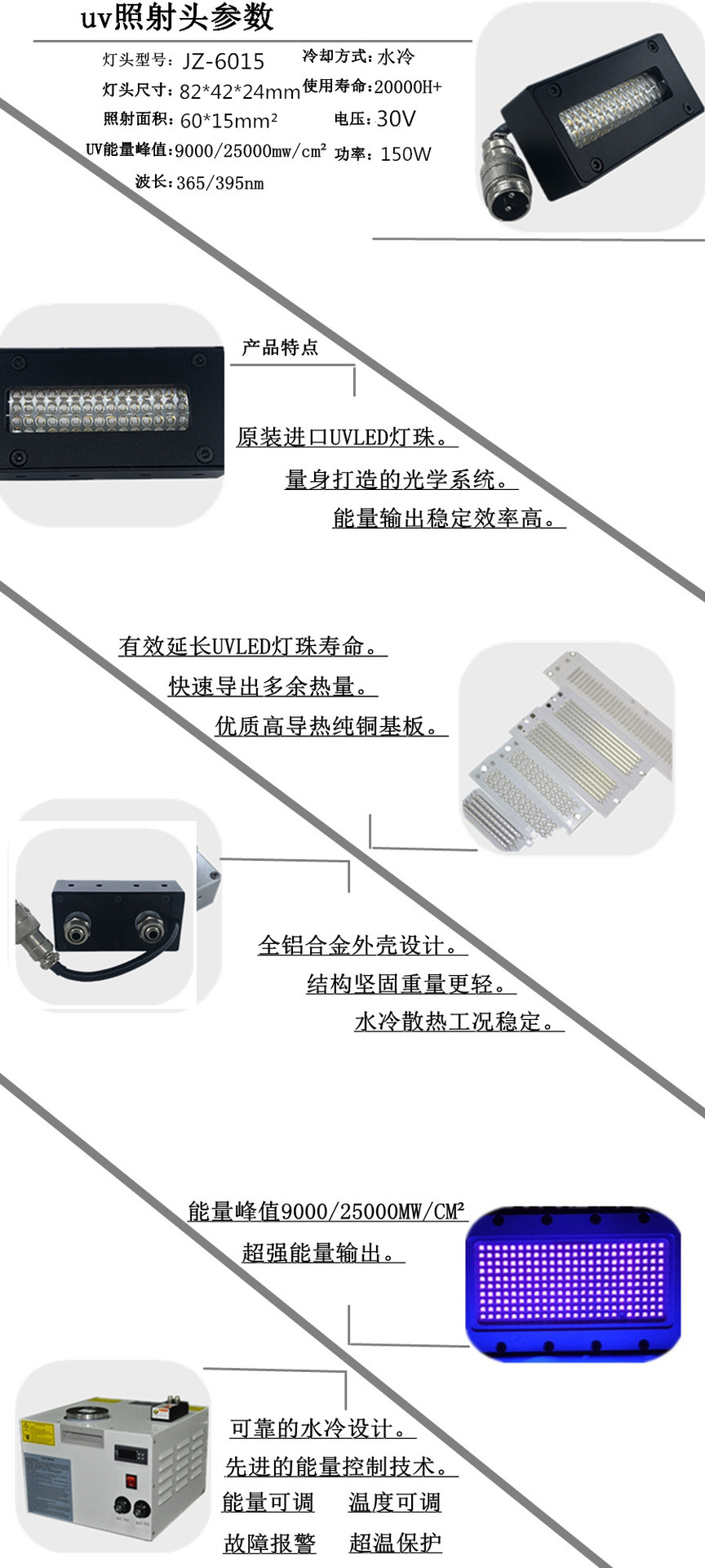 印刷喷绘专用uvLED固化灯可定制波长灯头尺寸uvLED固化机