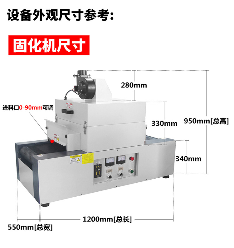 烘干固化设备_RX300-2桌面式光固机小型UV隧道炉紫外线UV固化机光油固化UV机