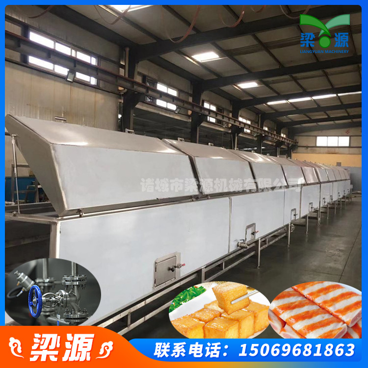 食品杀菌设备_全自动连续式肉排蒸汽隧道炉大型肉条蒸汽流水线大型连续式蒸炉