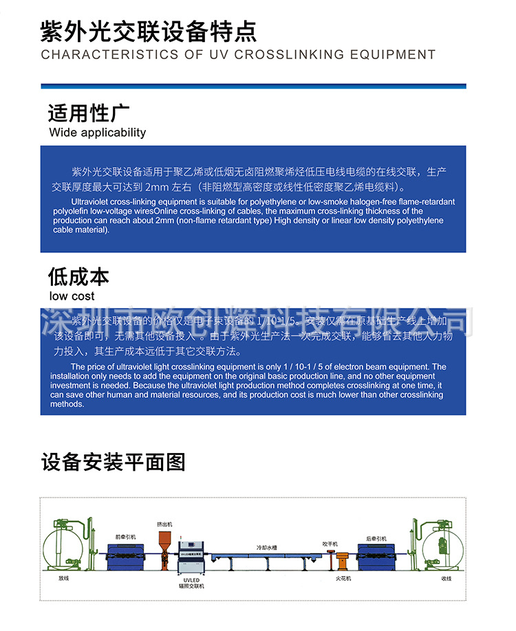 烘干固化设备_UV辐照交联机LED紫外线设备电线电缆交联低烟无卤料节能高效