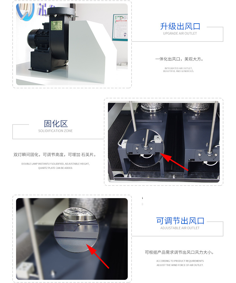 升级-紫外线UV烘干机流水线UV固化机台式UV隧道炉UV光固机6/12kw
