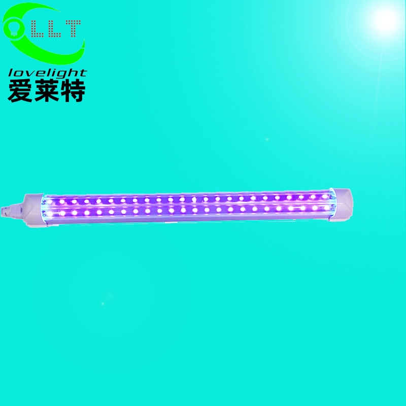 T8一体化LED紫光灯管395NM固化灯紫外线消毒诱蚊UV紫外灯管植物灯