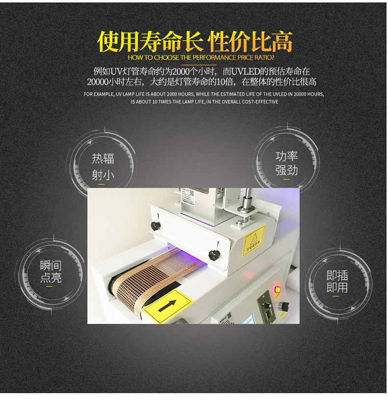 上海润铸UVLED台式固化机UVLED隧道式光源固化机uv光源制造商
