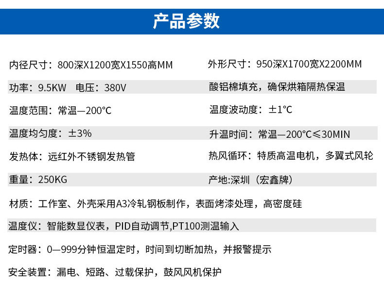 热风循环烘箱电热恒温鼓风干燥箱工业烘干箱非标定制双门烤箱