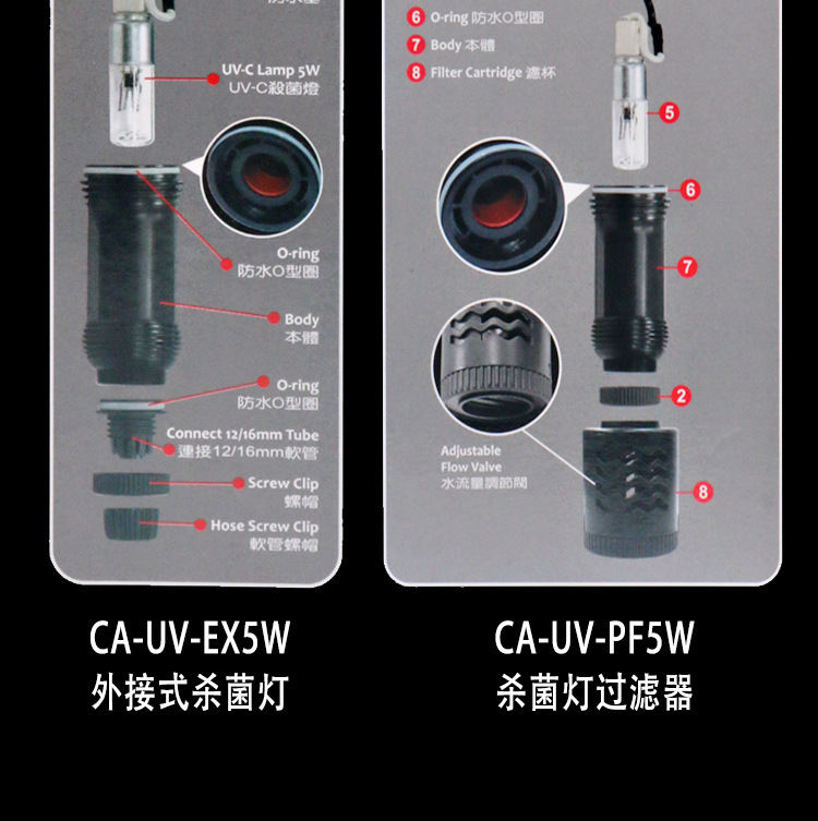 小螃蟹鱼缸过滤器内置杀菌灯UV增氧循环潜水泵紫外线消毒灯净水