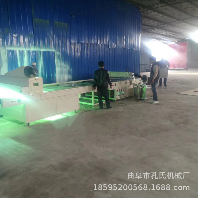 移门衣柜门uv高光淋涂机生产厂家密度板生态板光油淋涂固化机