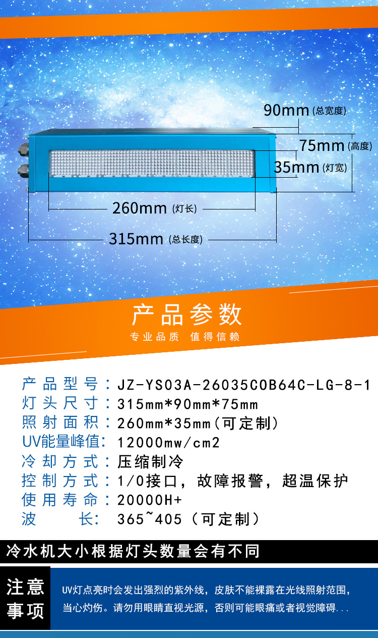 烘干固化设备_260*35mmUVLED面光源胶印轮转系列固化机水冷UVLED厂家直销