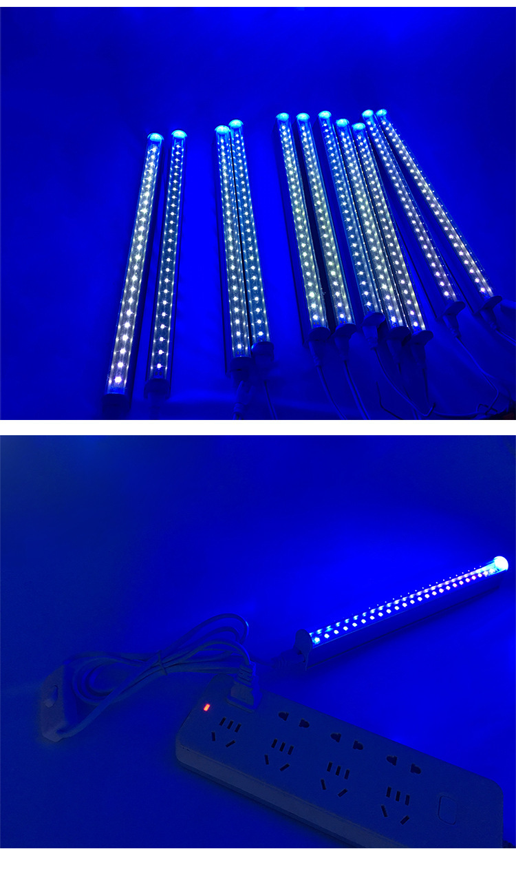 T8一体化LED紫光灯管395NM固化灯紫外线消毒诱蚊UV紫外灯管植物灯