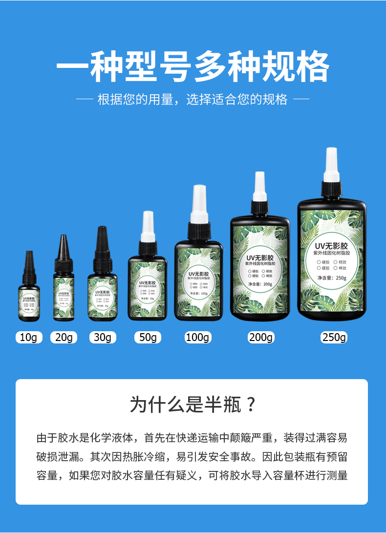 高透明UV胶无影胶紫外线固化胶水塑料玻璃金属粘接无痕快干树脂胶
