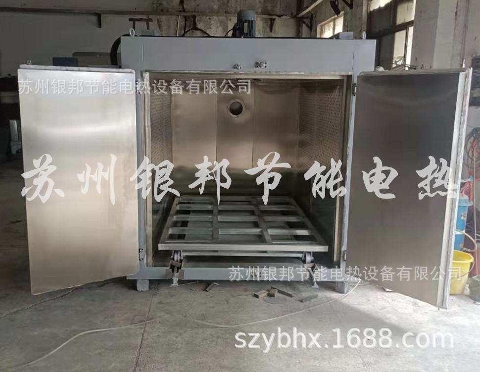电热鼓风轨道式台车烘箱双开门台车式烘烤箱工业固化炉