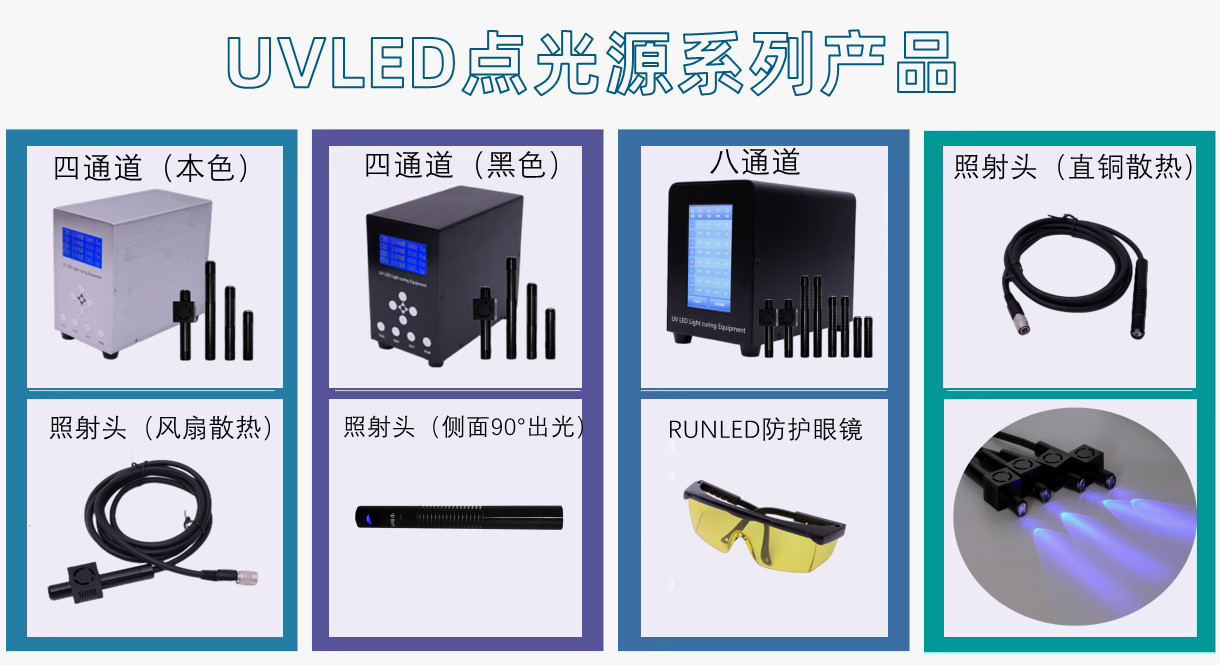 UVLED固化灯365nm uvled点光源 小型UV胶水油墨紫外光固化设备