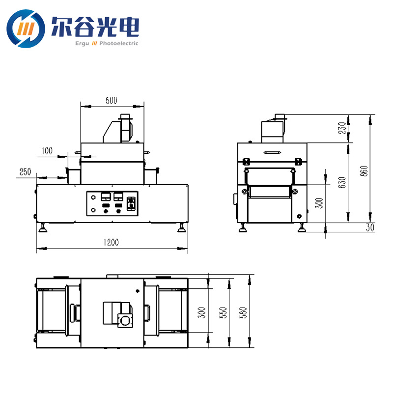 RX300-2桌面UV光固机小型UV隧道炉紫外线UV固化机UV光油固化机