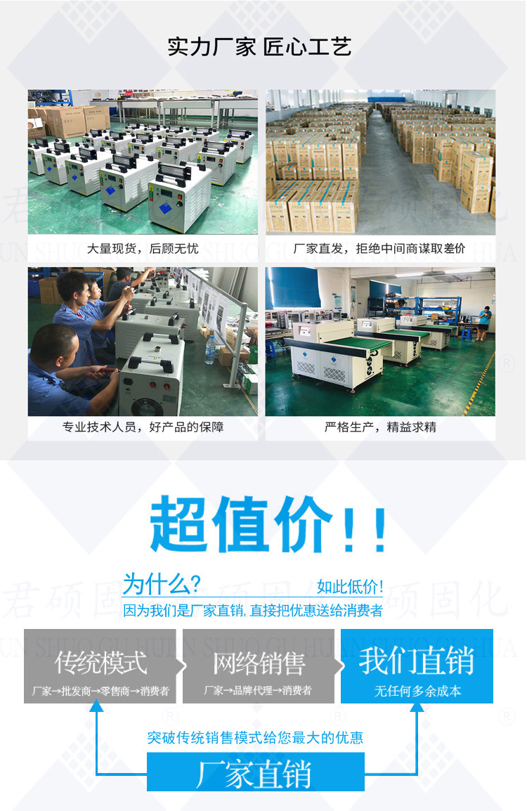 UV固化机水转印色墨秒干LED固化机厂家君硕专注家具漆涂料固化
