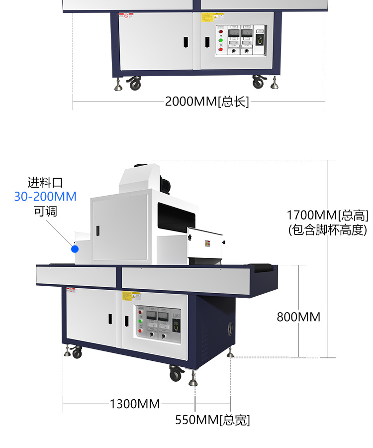 UV光固化机烘道设备丝印UV固化机6kw双灯UV机紫外线光固化炉