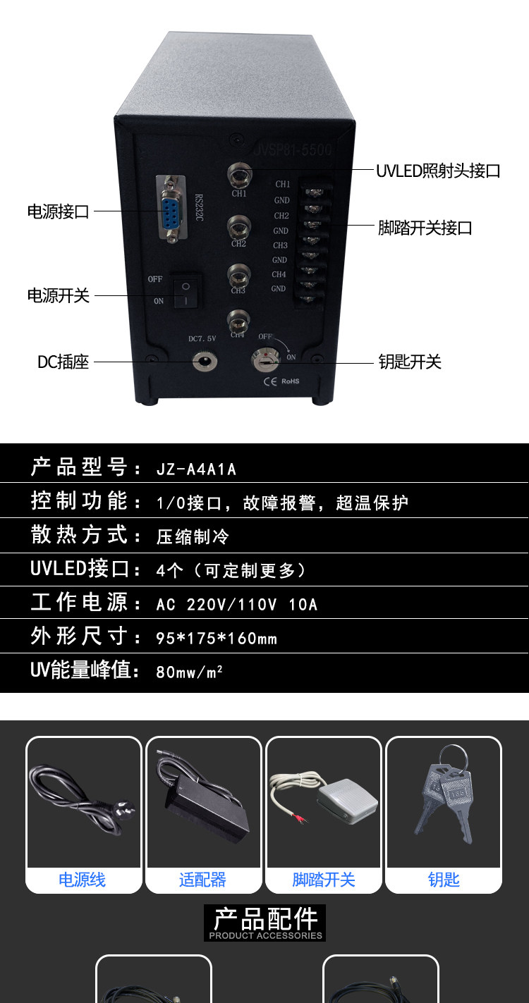 uvled点胶机UV固化干燥机led点光源紫外线固化机电子胶水固化专用