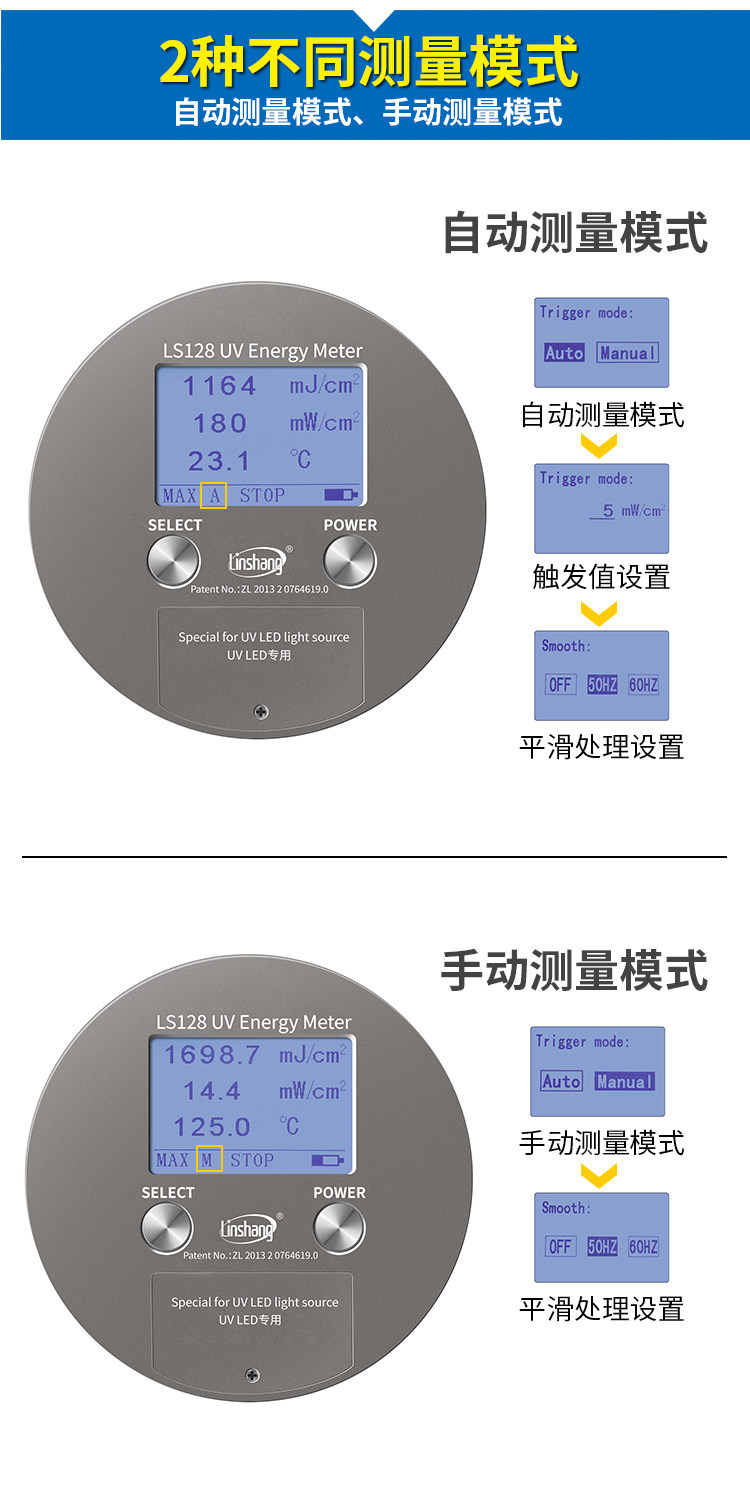 照度计_395nm冷光源UV能量计平行光曝光机能量计UV灯能量测试仪林上LS128