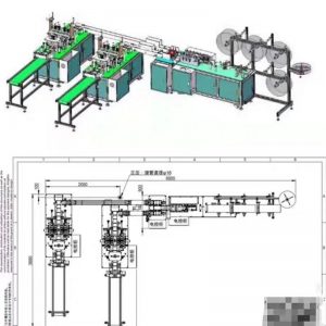 自动口罩机_一托二口罩机整套3d2d图纸外购件清单bom电路图plc程序