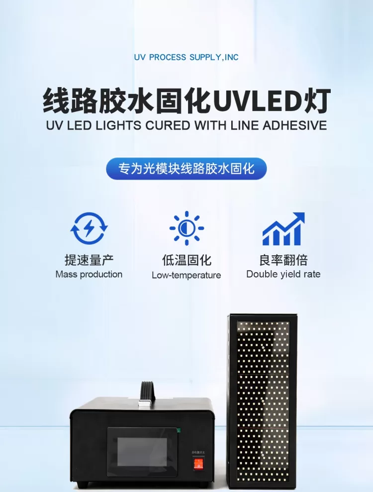 100x300光模块模组线路胶水UVLED固化灯UVLED面光源紫外固化机