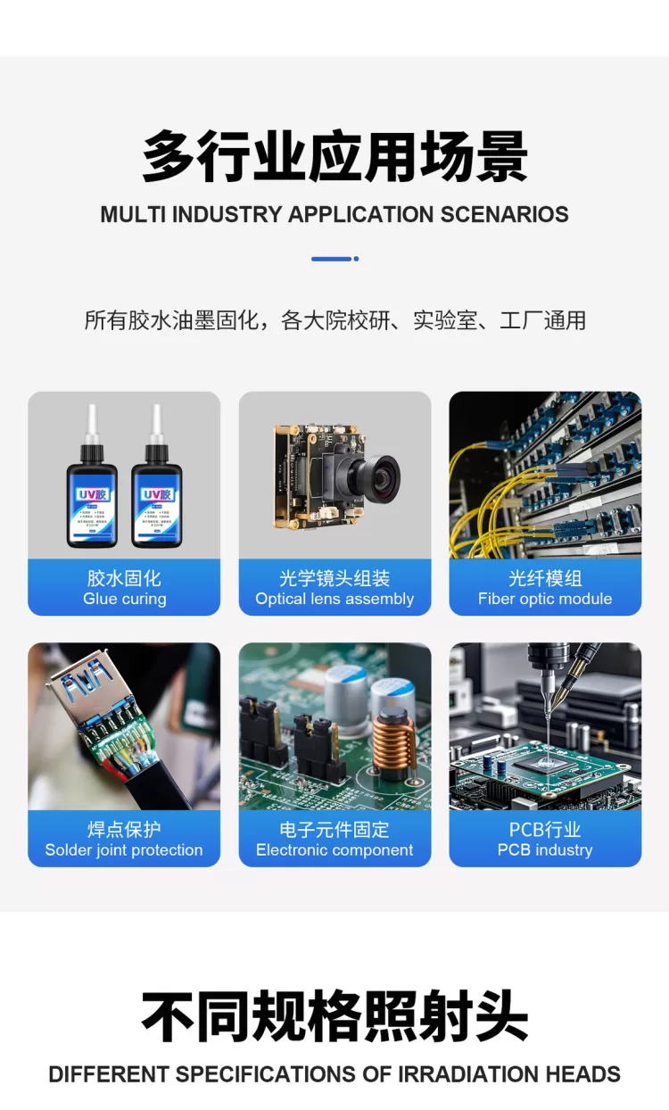 100x300光模块模组线路胶水UVLED固化灯UVLED面光源紫外固化机