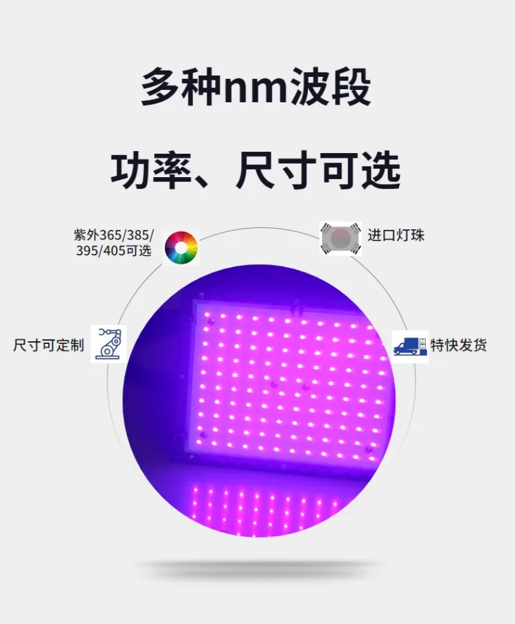 uv面光源uvled固化灯便携式光固灯365nm395nm功率尺寸可选