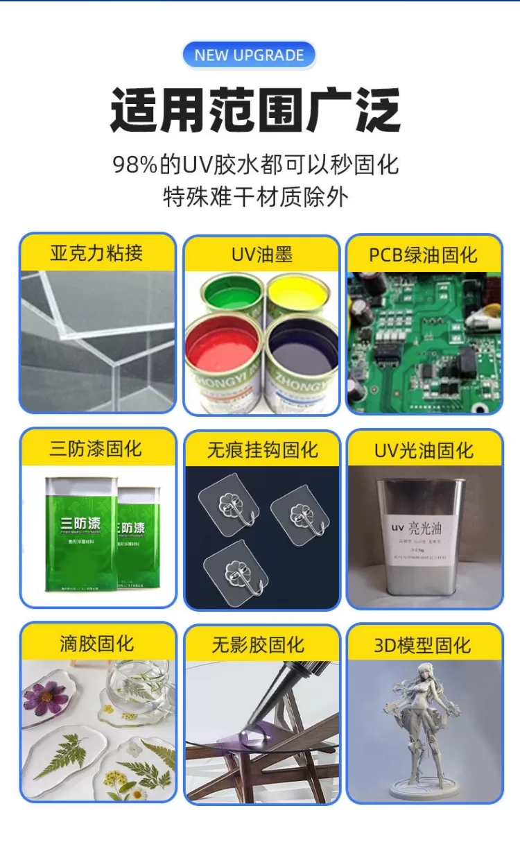 大功率手提式风冷led紫外线UV固化粘接无影感光胶油墨丝印紫光灯