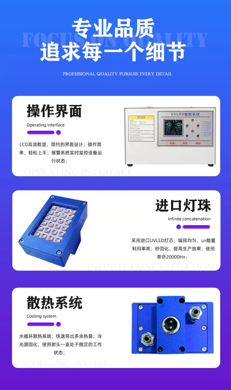 特惠 UVLED喷码面光源 适配G5/G6喷头冷光源流水线二维码光固化灯