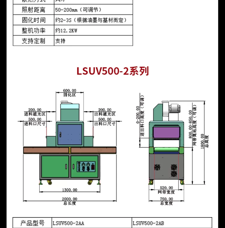 紫外线UV固化炉 双灯大功率无影胶UV光固化机 丝印油墨干燥UV设备