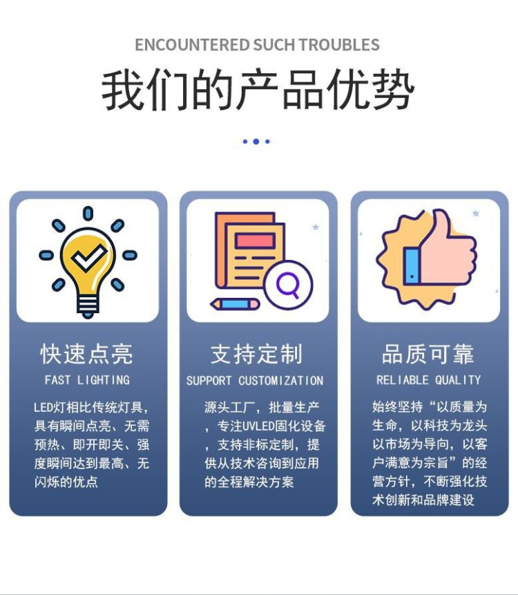 面光源uvled固化灯大功率UV紫外线固化灯100*100mm 365nm固化灯