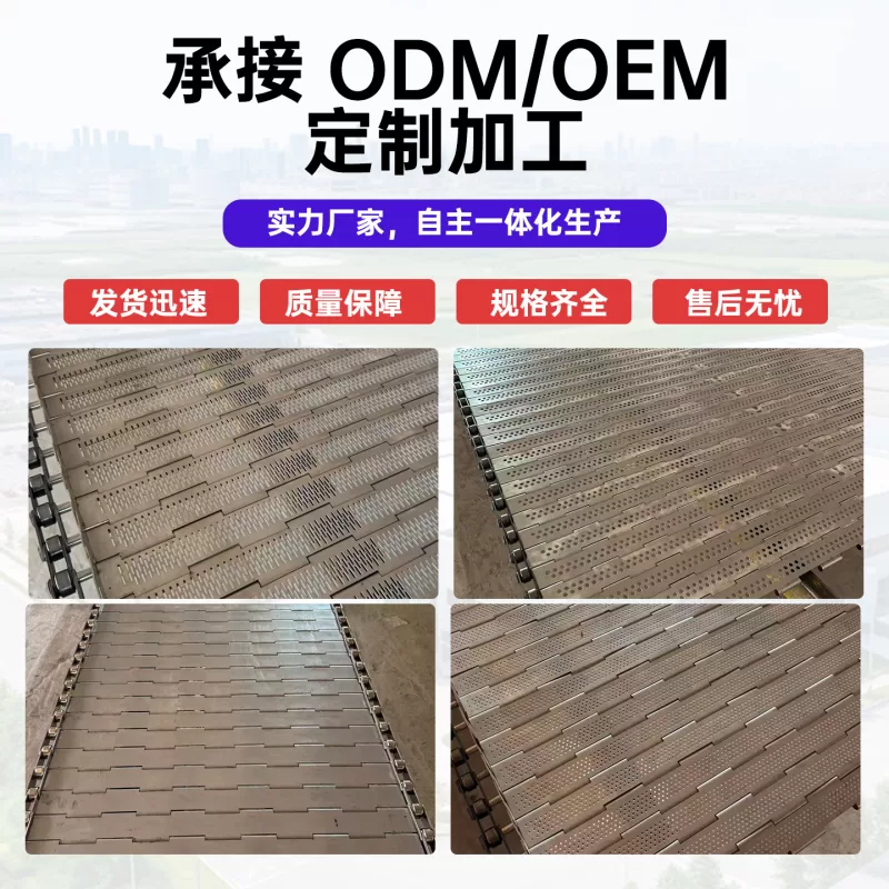 食品级不锈钢链板果蔬坚果烘干流水线链板隧道炉耐高温冲孔链板